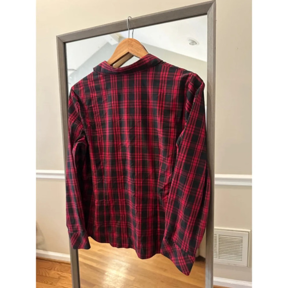 Women's Talbots Plaid Shirt, Size 12P, Red & Black - Picture 4 of 5
